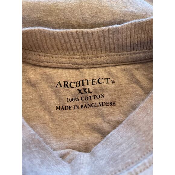 Architect Tan TShirt Size XXL Crew Neck - Picture 3 of 3